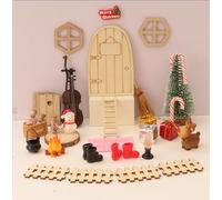 Acsatont Set Completo di Natale, 42 Pezzi Gnomo in Miniatura, Accessori per Porte Anziane con Albero di Natale, Stivali, Cassette Postali, Alce, Pupazzo di Neve, Regalo Fai -da -Te per Bambini