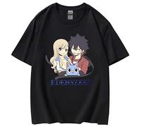 acsefire Edens Zero T-Shirts Top Shiki Granbell T-Shirts Homura Kougetsu Casual Streetwear Edens Zero Happy Pullover for Men Women Teens
