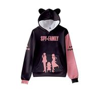 acsefire Felpa Anime Cosplay Bambini Felpa con Cappuccio a Maniche Lunghe Stampata Spy x Family Pullover Divertente con Orecchio di Gatto Loid Yor Anya