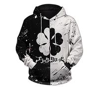 acsefire Felpa con Zip Anime Unisex Black Clover Felpa con Cappuccio a Manica Lunga Cosplay Pullover con Emblema del Toro Nero per i Fan di Asta