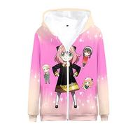 acsefire Felpa con Zip Anime Unisex Yor Forger Felpa con Cappuccio a Manica Lunga Cosplay Cardigan con Anya Forger Felpa per i Fan di Spy x Family