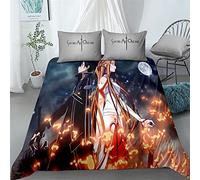 acsefire Sao Copripiumino con Set di Biancheria da Letto Stampato Anime Sword Art Online Set 3 Pezzi Copripiumino e federe Morbidi Kirito - King(#13 240cm*220cm)