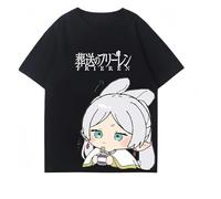 acsewater Frieren Anime Beyond Journey's End T-Shirt Frieren Fern Himmel Stark Nero/Bianco Magliette con Grafica Merch Regali Ragazzi Donne Uomini