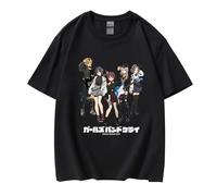 acsewater Japan Comics Girls Band Cry Magliette Stampate Casual Unisex Nina Iseri Abbigliamento Cosplay Subaru Awa Manica Corta Harajuku Streetwear Momoka Kawaragi Felpa con Cappuccio