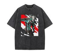 acsewater Maglietta Kaiju No. 8 Oversize Maglietta Stone Wash Oversize Top Vintage Maglietta Hibino Kafka