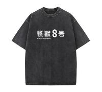 acsewater Maglietta Kaiju No. 8 Oversize Maglietta Stone Wash Oversize Top Vintage Maglietta Hibino Kafka