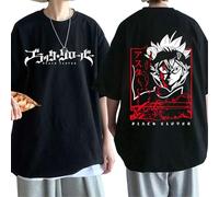 acsewater T-Shirt Unisex Black Clover Double-Sided Black Bull T-Shirt Pattern Funny Anime T-Shirt Men Nine Knights Graphic Streetwear Cool Tshirt Hip Hop Top Tee