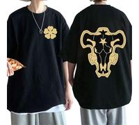 acsewater T-Shirt Unisex Black Clover Double-Sided Black Bull T-Shirt Pattern Funny Anime T-Shirt Men Nine Knights Graphic Streetwear Cool Tshirt Hip Hop Top Tee