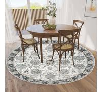 acsewater Tappeti orientali circolari Tappeto rotondo Ø 80 cm, tappeto vintage per camera da letto nursery cucina sottile che non perde peli