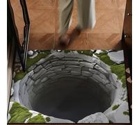 acsewater Tappetini divertenti con illusione ottica 3D Tappetini per interni Patio, tappeto scherzo con buco senza fondo per il pavimento della camera da letto