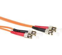 ACT 0,5 metri Multimodo LSZH 62,5/125 Duplex di cavo patch in fibra OM1 con connettori ST. ST/ST 62.5/125 DUP OM1 0,50m (RL1000) NEW
