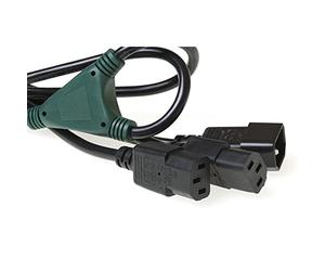 ACT 230V splitcable C14-2 x C13 1.8 m cavo di alimentazione Nero 1,8 m