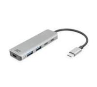 ACT - AC7072 hub di interfaccia USB 3.2 Gen 1 (3.1 Gen 1) Type-C 5000 Mbit /s Nero, Grigio - SPEDIZIONE GRATUITA