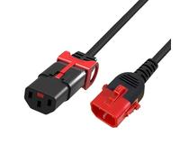 ACT AK5503 Cavo Alimentazione C13 a C14 Dual Lock, 1,5 m, Nero