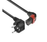ACT C13 IEC Lock+, cavo di alimentazione per dispositivi freddi, 1 metro, presa C13 (angolo superiore) secondo spina CEE 7/7, per PDU, server, apparecchiature di rete - AK5264