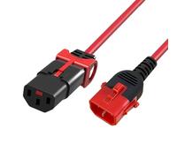 ACT C13 IEC Lock+ secondo C14 IEC Dual Lock, cavo di alimentazione per dispositivi freddi, prolunga 0,5 metri, presa C13 a 14 connettori, per PDU, server, dispositivi di rete, rosso - AK5511
