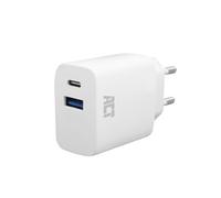 ACT Caricatore 20 W, 2 porte, USB-C + USB-A Power Delivery PPS, adattatore GaNFast, senza cavo di ricarica, spina - AC2122
