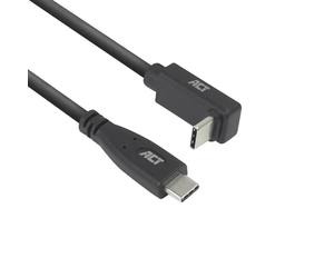 ACT Cavo angolare USB C 2 m, PD 60 W USB C spina angolare 90 gradi, destra su/giù, velocità dati 10 Gbps, risoluzione video 4K a 60 Hz, cavo video USB Type C, cavo dati, cavo di ricarica - AC7472