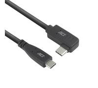 ACT Cavo angolare USB C 3 m, PD 60 W USB C spina angolare 90 gradi, destra a sinistra/destra, velocità dati 10 Gbps, risoluzione video 4K a 60 Hz, cavo video USB Type C, cavo dati, cavo di ricarica