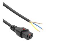 ACT Cavo di alimentazione C13 IEC Lock - estremità aperta nero 3 m, PC979 AK5082