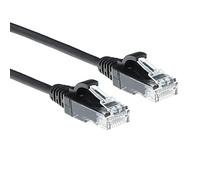 ACT Cavo di rete CAT6, U/UTP LSZH, sottile, 3,8 mm, sottile, cavo Ethernet flessibile e antigroviglio con connettore RJ45, per l'uso in data center 2 metri, nero - DC9902