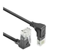 ACT Cavo di rete CAT6A ad angolo di 90°, U/UTP LSZH LAN, sottile 3,6 mm, cavo Ethernet flessibile con connettore RJ45, per uso in data center, 1,5 m, basso verso l'alto DC7951