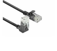 ACT Cavo di rete CAT6A ad angolo di 90° verso l'alto, U/UTP LSZH, sottile 3,6 mm, cavo Ethernet flessibile con connettore RJ45, per l'uso in data center, 0,25 metri, verso l'alto DC4952