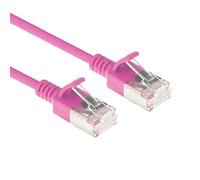 ACT Cavo di rete CAT6a, U/FTP LSZH Cavo LAN sottile 3,8 mm, flessibile Snagless CAT 6a con connettore RJ45, per uso in data center, 0,5 m, rosa - DC7400