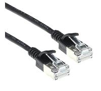ACT Cavo di rete CAT6a, U/FTP LSZH Cavo LAN sottile 3,8 mm, flessibile Snagless CAT 6a con connettore RJ45, per uso in data center, 0,5 m, nero - DC7900, 0,50 m