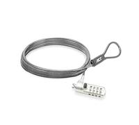 ACT Cavo di sicurezza per laptop da 2 m, protezione con password a combinazione a 4 cifre, blocco per notebook con slot a cuneo, testa di blocco girevole, blocco per laptop Dell, cavo antifurto