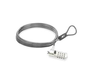 ACT Cavo di sicurezza per laptop da 2 m, protezione con password Lucchetto a combinazione a 4 cifre, blocco per notebook con slot nano, testa di blocco girevole, blocco per laptop HP, cavo antifurto