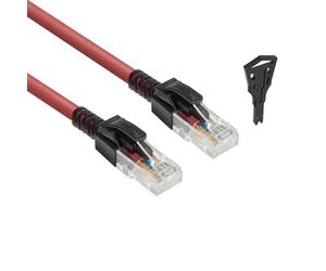 ACT Cavo Ethernet CAT6A con serratura, cavo patch Ethernet RJ45 (U/UTP), LSZH antipiega, rosso, 1 m - FB5501