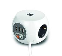 ACT Cubo di prese ACT (PDU) con 3 prese di tipo F, 3 porte USB-A, 3 m AC2410