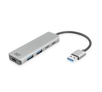 ACT Hub USB, 4 porte USB Hub 3.0, 2 X USB-A e 2 X USB-C, alloggiamento in alluminio Premium - AC6125