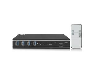 ACT KVM Switch 2 PC 1 Monitor, 4K@60Hz, Switch HDMI, 4 porte USB 3.0, HDCP 2.3, con cavo HDMI e USB, telecomando, staffa di montaggio Ufficio - AC7912