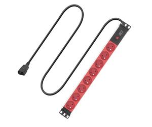 ACT Multipresa PDU da 19 pollici, 8 prese tipo E con terra, cavo 3m C14, protezione da sovraccarico, montaggio a rack 1U PD3155