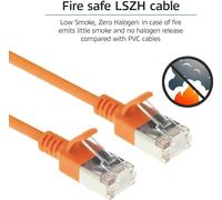 Act Orange da 1 metro LSZH U/FTP CAT6A Datacenter Slimline Patch Cavo SNAGless con connettori RJ45 (DC7101) NEW