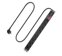 ACT PD3005 - Ciabatta elettrica da 19 pollici, 8 prese, con interruttore, 16 A/4000 W, per rack da 19 pollici, PDU a parete, cavo da 2,5 m