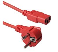 ACT Powercord mains - Connettore CEE7/7 maschio (angled) C13 rosso, 0,60 m AK5128