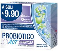Probiotico Act Gonfiore, Integratore Alimentare con 3 Miliardi di Probiotici per la Regolare Motilità Gastrointestinale, Senza Glutine e Lattosio - 1 Confezione da 10 Bustine