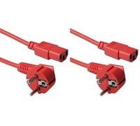 ACT Schuko - C13, 1.2m cavo di alimentazione Rosso 1,2 m Accoppiatore C13 (Confezione da 2)