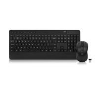 ACT Set mouse per tastiera wireless - QWERTY (US) - Silent Click, tasti silenziosi, mouse wireless e tastiera per PC e laptop - Mouse DPI 1600 - Realizzato con materiali riciclati - Compatibile con