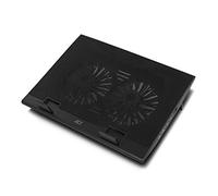 ACT Supporto di raffreddamento per laptop da 17", regolabile in altezza (2 posizioni ergonomiche), 2 ventole silenziose per l'ufficio, hub USB a 4 porte - AC8105