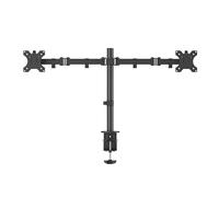 ACT Supporto doppio monitor per 32", VESA 75/100mm, braccio doppio monitor regolabile in altezza per scrivania, inclinazione girevole a 180° 360° rotazione di 360°, peso max. 8KG - AC8302