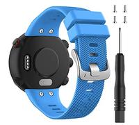 ACTECH Cinturino Compatibile per Garmin Forerunner 45, 45S, Swim 2, Silicone Cinturino di Ricambio Bracciale Blu, 205 millimetri