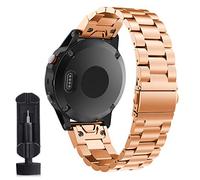 ACTECH Cinturino per Garmin Fenix 5/Fenix 5 Plus/Fenix 6/Fenix 6 Pro/Fenix 7/Forerunner 935 945/Approach S60 Cinturini, 22mm Easy Fit Acciaio Inossidabile Bracciale (Oro rosa)