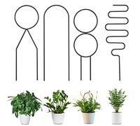 ACTIMED 4 pezzi per piante rampicanti da interno, supporto piante, griglia in metallo per piante rampicanti, supporto per piante in vaso, un grande regalo per gli amanti del giardino（Nero）
