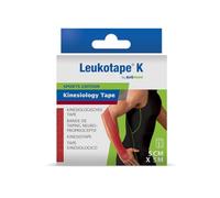 Actimove Leukotape K by - Nastro neuro-propriocettivo per supporto muscolare e sollievo dal dolore, 5 m x 5 cm, colore rosso, 1 rotolo