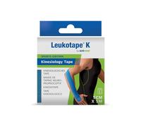 Actimove Leukotape K by - Nastro neuro-propriocettivo per supporto muscolare e sollievo dal dolore, 5 m x 5 cm, colore celeste, 1 rotolo