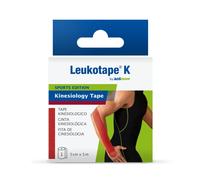 Benda adesiva actimove leukotape k taping fisioterapico larghezza 5 cm lunghezza 5 m colore rosso in rotolo